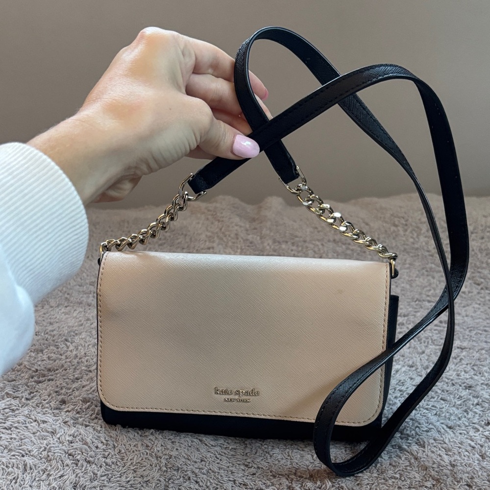 Kate Spade Tan and Black Crossbody Bag